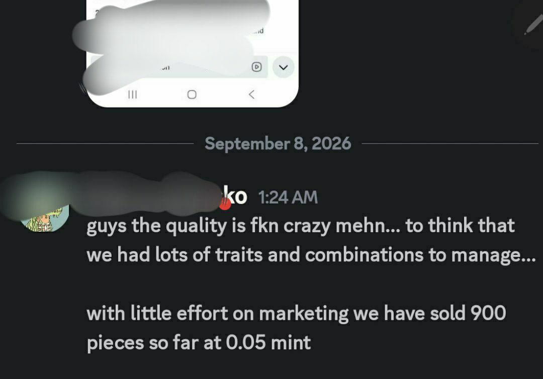 900 pieces sold at 0.05 with little marketing