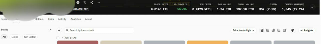 Ethereum collection // OpenSea — 137.1 ETH volume, 1,045 owners